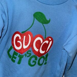 Gucci Kids Blue Cherry Graphic Sweatshirt
